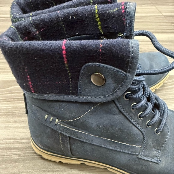 Cliffs by White Mountain Boots Women’s 7M Karlyssa Hiking Blue Leather Lace Up - Picture 7 of 11